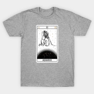 Aquarius Distressed Goth Tarot Zodiac Sign T-Shirt